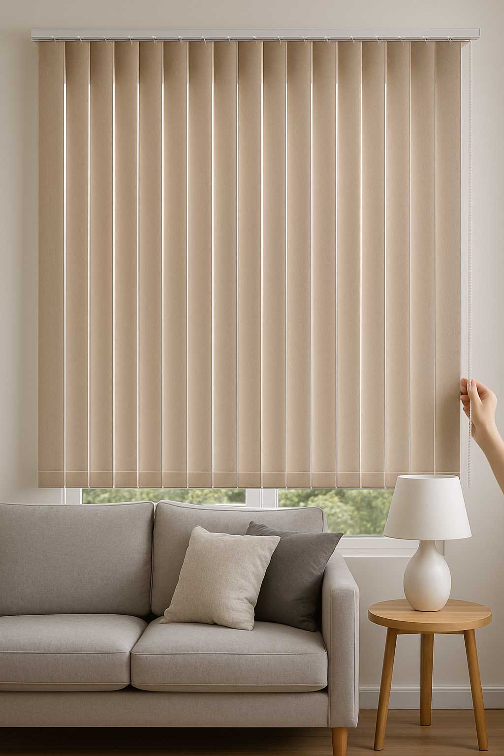 Modern vertical blinds in elegant Auckland home
