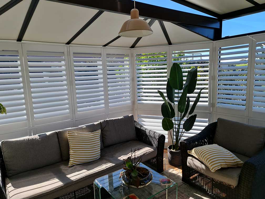 Beautiful interior with plantation shutters